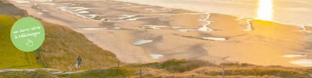 Le cap Blanc-Nez et la promenade vers la baie de Wissant en fin de journée_ pastille_credit CRT Hauts-de-France _Stéphane BOUILLAND